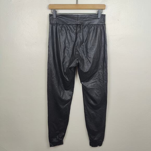 Commando Faux Leather Jogger Pants Womens Small Black Pull On Glam Y2K Punk‎ Emo - Picture 5 of 8